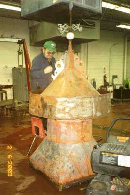 The cupola is being worked on at the local VoTech school