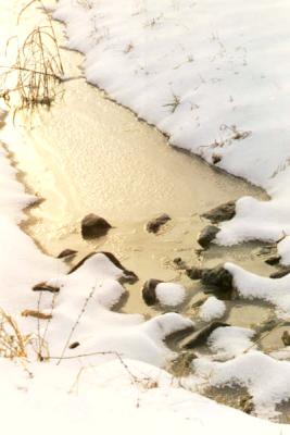 A river runs through it, now frozen