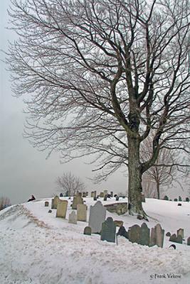 Cemetery after snow storm