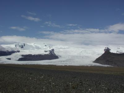 Huge glacier with mountain view