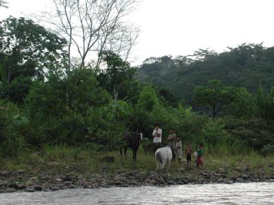 Fahrt aus dem Dschungel, auf dem Fluss
