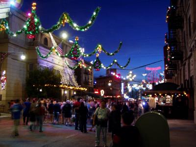 New York Street at MGM, Looking towards Osborne Family Christmas Lights 12/2002