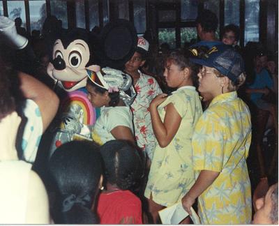 My son Eric waiting to meet Mickey