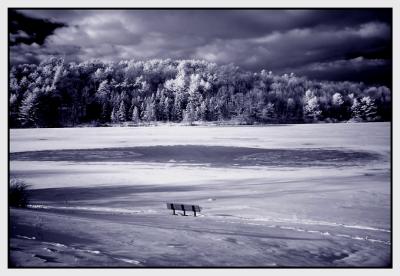 IR Empty Bench on Lake