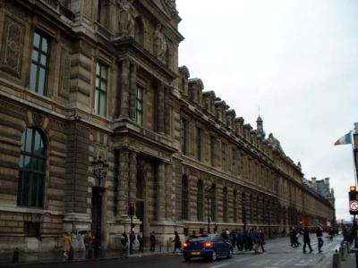The outer wall of the Louvre