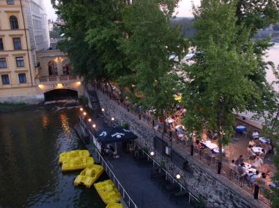 Small harbour and weir on south side of Charles Bridge