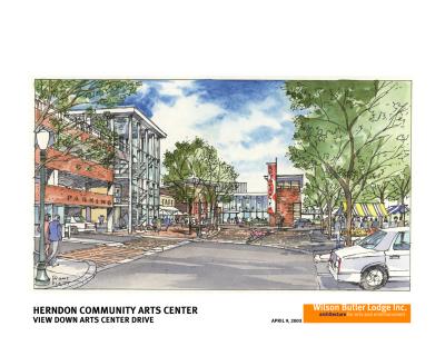 View Down Arts Center Drive - Conceptual Drawing