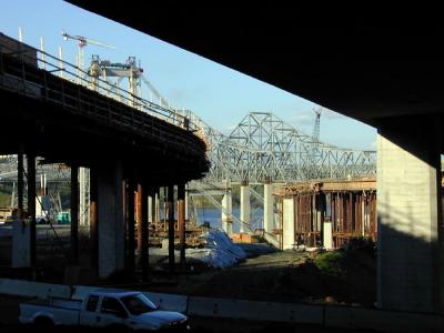February 27, 2003 -- Another view of the south approaches under construction.