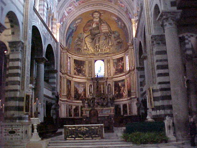 Inside the Duomo at Pisa
