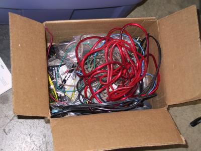 OK, sometimes cardboard boxes come in handy too.  I've got too much loose cable..