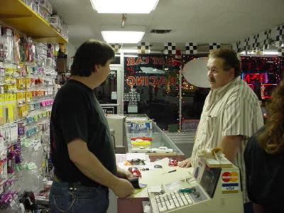 Terry talking to a good customer.