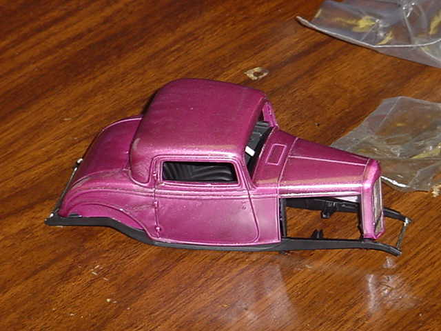 purple Ford 3 window coupe 