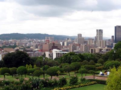 View of Pretoria.  The building in the middle is the Polytechnic.