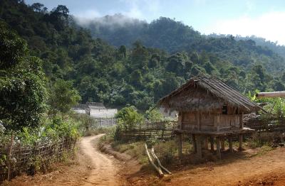 tribal village on the mekong