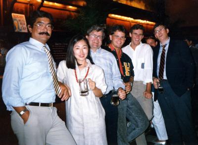 Jer's birthday party at the Berghoff - many years ago: Stuart, Helen, Jerry, Brandon, Eric & Tom