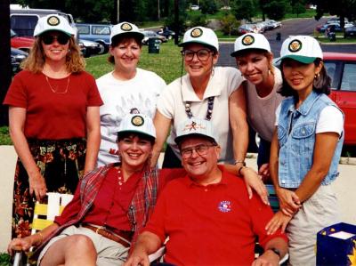 Jer & the girls at his 50th birthday party, August, 1996