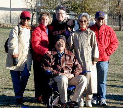 Jer & the gang at Elizabeth's soccer game, November, 1999