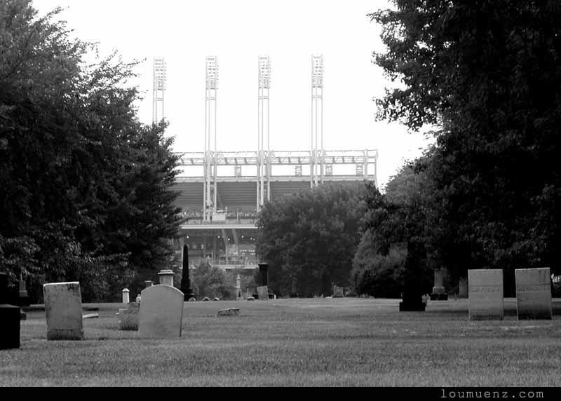 Erie Cemetery - Jacobs Field In Background