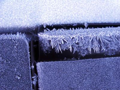 Ice on car door