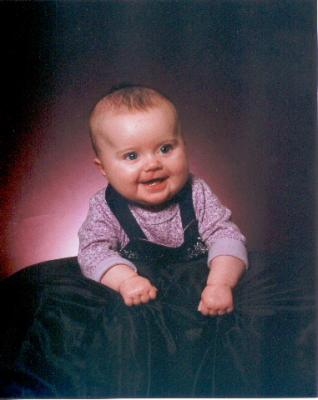Caitrona on tummy (5 months old)