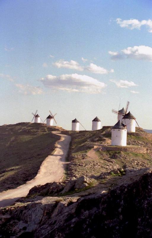 Windmills lined up at Consuegra
