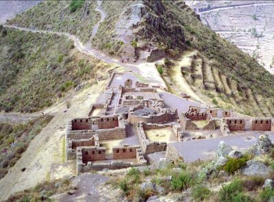 Pisac village and Incan fortress ruins