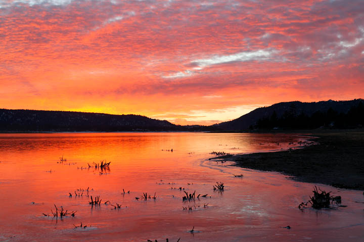 Big Bear Sunset On Ice 1