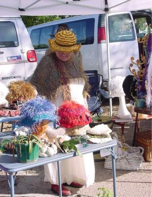 The hat lady at Santa Fe farmers' market