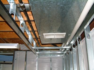 Drop ceiling portion of room