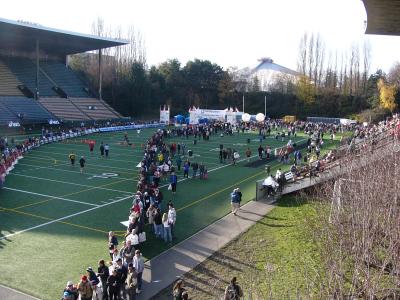 Finish area in the stadium - Julie took this