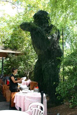 Gorilla Topiary at Outdoor Service Station