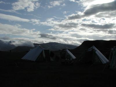 Camping-site in the evening