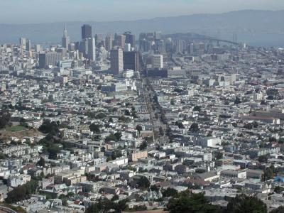 Blick auf San Francisco vom Twin Peak Mountain