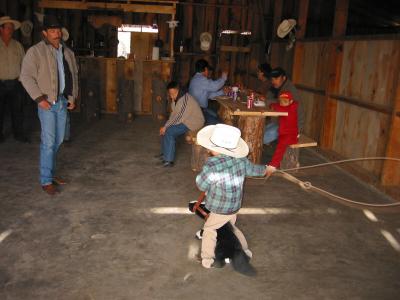 Arturo showing how to throw a lariat