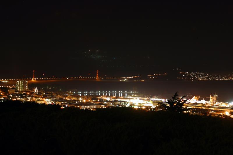 City at night from Coit Tower