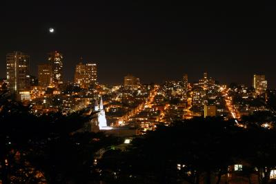 City at night from Coit Tower