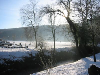 Snow in Simmons Park Okehampton