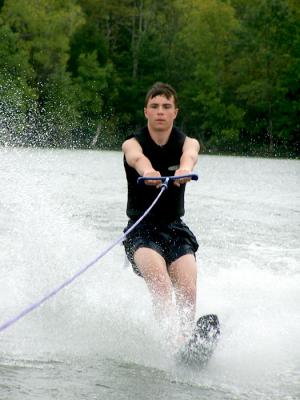 Luke masters the slalom