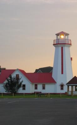 A touristy lighthouse in Downtown Campbellton