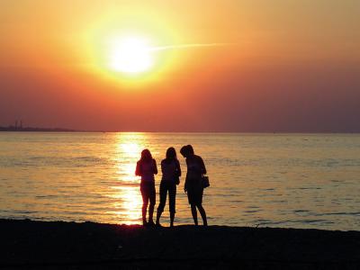 Friends At Sunset