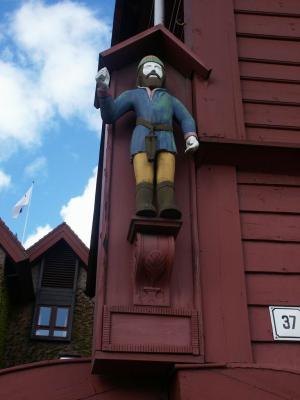 Wood carving at a house of bryggen