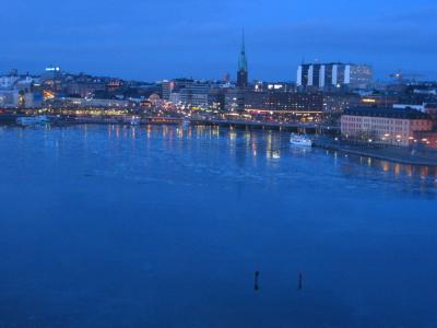 Stockholm City with skaters