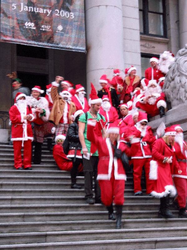 Santa poses at the Art Gallery