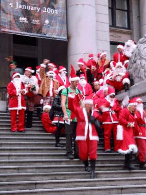 Santa poses at the Art Gallery