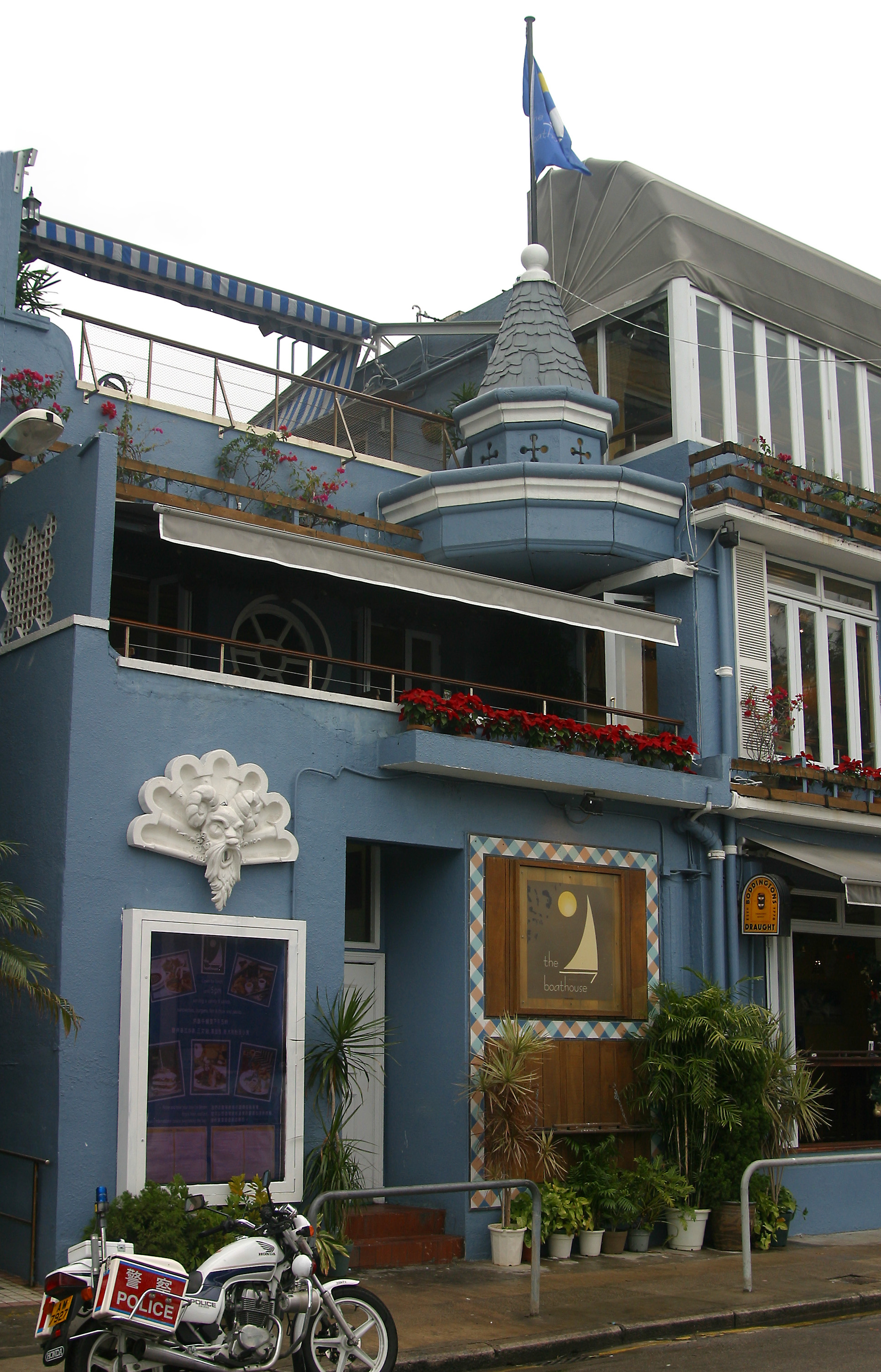 Another view of the blue pub