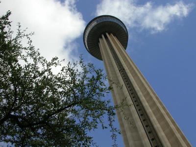 A view from the base of the Tower of the Americas