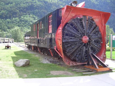 The old snow removal engine in Skagway.