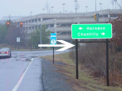 Proposed Bugle sign location on DTR off ramp- Eastbound (Mount RT post below - missing Historic District sign)