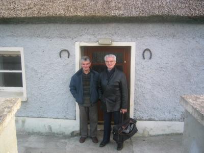 Brothers outside the house in Ballinderreen