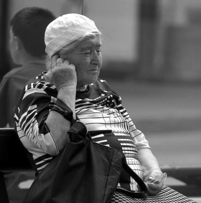 Elderly lady at Quay